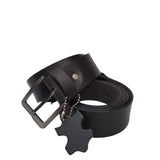 Men Buffalo Leather Belt | Waist Belt For Boys & Mens (Black)