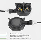 Pack Of 4 Pcs Owl Style Dual Color Motorcycle Driving Headlight, Turn Signals Light, Fog Lamp For All Bikes (Random Color)