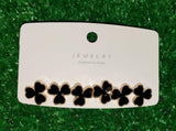 1 Pair Black Mini hearts trending earrings