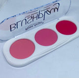 3 Color Makeup Blush Palette Mineral Powder Red Rouge Long Lasting Natural Cheek Blusher (Random Color)