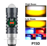 Bike LED Headlight Bulb With 5 Function- Police Light Red, Blue White And Yellow Light With Police Flasher CD70 CG125 Motor Bike