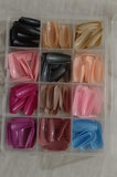 Artificial Nails 144 Pcs With Nail Glue, Beautiful Fancy Fake Nails (Random Color)