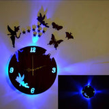 Buy One Get One Free 3d Wall Clock With Light And Pack Of 30 Butterfly