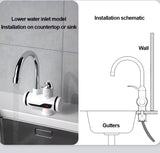 Electric Water Heating Faucet Tap For Kitchens And Bathrooms Digital Temp° Display | Hot Water(Without Shower )