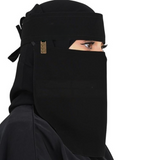 Chiffon Saudi Locket Niqab – Premium A1 Quality Black Face Veil (Black) (Random Locket )