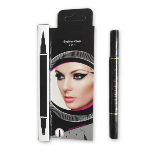 2 In 1 Double-Ended Waterproof Liquid Eyeliner + Seal (Black)