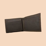 Cow Leather Plain Men Short Wallet Purse Small Vintage Wallets Card Holder (Brown)