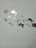 30 Pcs Acrylic Fishes Mirror Wall Art Decor Fishes Mirror Stickers Decals for Kids Girls Bedroom Bathroom Playroom silver
