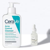 Pack of 2 CeraVe Acne Control Cleanser 237ml + Niacinamide Serum 30ml Deal | Perfect Deal CeraVe Acne Control Cleanser & Niacinamide Serum