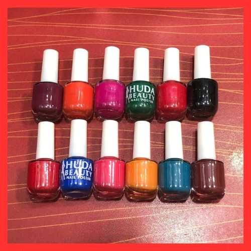 06 Pcs Huda Beauty Nail Paint With Free Nail Polish Remover, Pack Of 2 | Best Quality Nail Polish With Nail Polish Remover - Multicolor