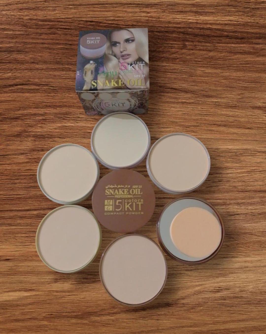 Pack Of 01 - 5 In 1 | Multi-Shade Face Powder Palette With Mirror | Compact Makeup Kit For All Skin Tones | Natural Finish & Easy Blending
