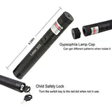 Special Edition High-Power 303 Green Laser Pointer With Adjustable Focus, 8 Designs & Shapes, 5km Range – Rechargeable Battery, Charger & Safety Lock