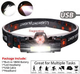 Rechargeable High Power LED Headlamp – Waterproof Headlight With Adjustable Brightness, Magnetic Side & Ergonomic Strap For Camping, Hiking, Fishing & Outdoor Use