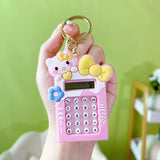 Mini Calculator Keychain – Cute Pink Kawaii Cartoon Portable Calculator | School & Student Supplies, Stationery Gift (Random Color)