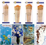 Pack Of 6 Professional Angular Brush Set For Artists – Wooden Handle & Ultra-Soft Tapered Bristles | Multi-Purpose Brushes For Painting, Designing, Calligraphy & Craft | Ideal For Acrylic, Oil & Watercolors