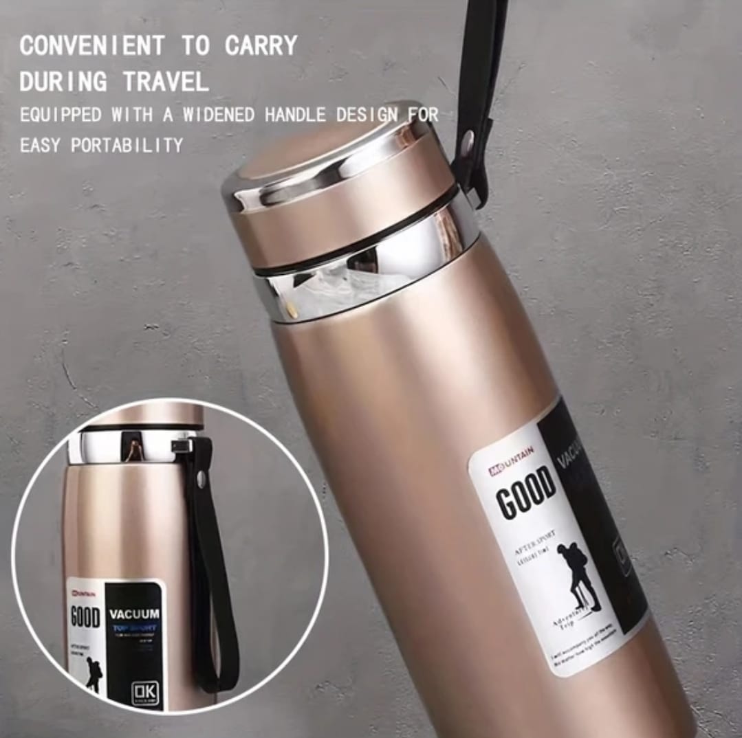 1000ml Large Capacity Stainless Steel Thermos Bottle – Hot & Cold Vacuum Flask Water Bottle (Random Color & Sticker)