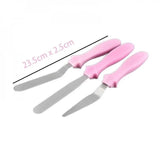 3-Piece Cake Decorating Knife Set – Stainless Steel Spatula & Cream Spreader Tools (Multi-Color)