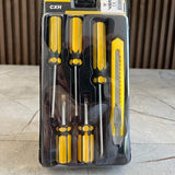 Set Of 5 Screwdrivers & 1 Cutter – High Quality Hand Tool Kit With 2 Straight, 3 Cross Screwdrivers & Sharp Cutter For Household And DIY Use