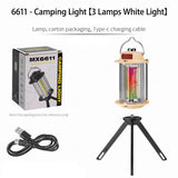 MX6611 Stepless Dimmable LED Camping Light – Portable Rechargeable Outdoor Lantern With Tripod Stand