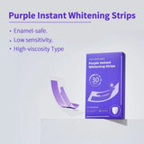 Purple Instant Teeth Whitening Strips – Fast Teeth Whitening Treatment, Color Correcting Technology, 30-Minute Application,
