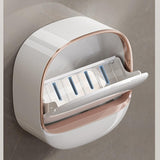 Luxury Soap Holder With Drain Tray – Wall Mounted Soap Case Box Designed To Keep Your Soap Bars Dry And Long Lasting (Random Color)
