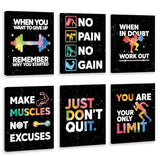 Set Of 6 Motivational Sticky Canvas Frames For Wall Decore / Sticky Phototiles For Office And Home Workplace