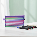 Transparent Geometry Box 1 Piece Geometry Box Pencil Pouch With Zipper Closure For School And Office Use (Random Color)