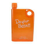 A5 Flat Water Bottle Slim Notebook Style Reusable Water Bottle (420ML) - Drinkware Accessory Designed For Hydration (Random Color)