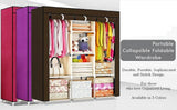 Portable Storage Cabinet 3 Door Large Size 5 By 4 Ft | Aluminum Rods And Fabrics Wardrobe Stand