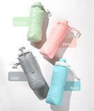 Silicone Folding Bottle | 600ML Silicon Foldable Bottle | Smart Travel Bottle Collapsible Design (Random Color)