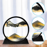 Sandscape Painting 3D Moving Sand Art Hourglass Sand Timer Mountain Lamp With Metal Stand Home Decoration | Random Color