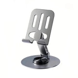 ZY034 Adjustable Desktop Mobile Phone Holder | Premium ABS Metal Biaxial Bracket Stand | 360 Degree Rotating Universal Table Mount - Grey