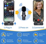 K9 Professional Wireless Lavalier Lapel Microphone For Android Smartphones Cordless Omnidirectional Condenser Recording Mic For Interview Video Podcast Vlog YouTube