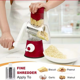 New Vegetable Cutter & Slicer Manual Kitchen Cheese Chopper Machine With 3 Sharp Drums Multifunctional Garlic Potato Shredder For Easy Food Preparation (Random Color)