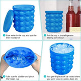 Ice Genie Silicone Ice Cube Maker - 120 Ice Cube Capacity Space Saving Ice Bucket Containers Food Grade Material Freezer Beverage Cooler