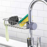 5-In-1 Ultimate Kitchen Cleaning & Sink Organizer Bundle – Faucet Extender, Soap Dispensing Scrubber, Faucet Caddy Rack, Splash Guard With Suction Cups & Mini Hand Squeeze Mop