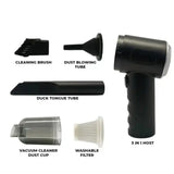3 In 1 Portable Mini Vacuum Cleaner Duster Blower Air Pump Wireless Handheld Clean Microscopic Dust Like Car, Home,Computer, Laptop, Flower, Mirror Vehicle Interior Cleaner