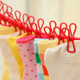 12 clips Cloth Line rope hang portable - Elastic, Windproof Eco-Friendly for Travel Home Use (random color)