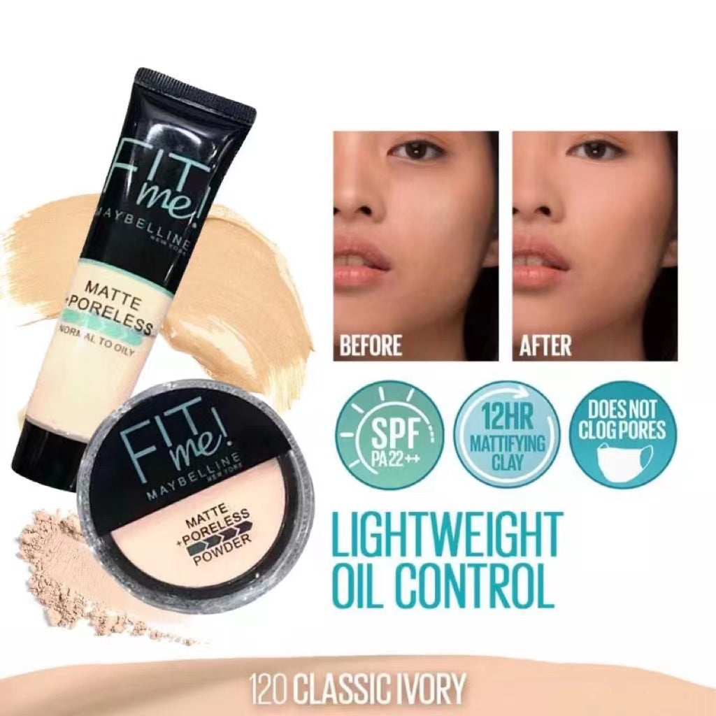 2-In-1 Makeup Deal – Liquid Foundation & Face Powder Combo For Smooth, Flawless Finish – Budget-Friendly Beauty Set - Ivory Shade