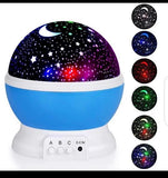 360° Rotating Star Master Projection Lamp | USB/Battery Operated | LED Moon & Starry Sky Night Light (Random Colour)