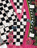 Elegant All-Over Checkerboard Print Embroidered Lawn 3Pc Unstitched Dress With Chiffon Dupatta – Summer Collection 2026