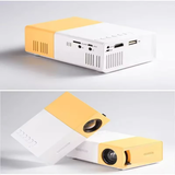 Portable YG300 Mini LED Projector A1 LED LCD Mini Video Projector – International Version | Compact Home Theater | White & Yellow