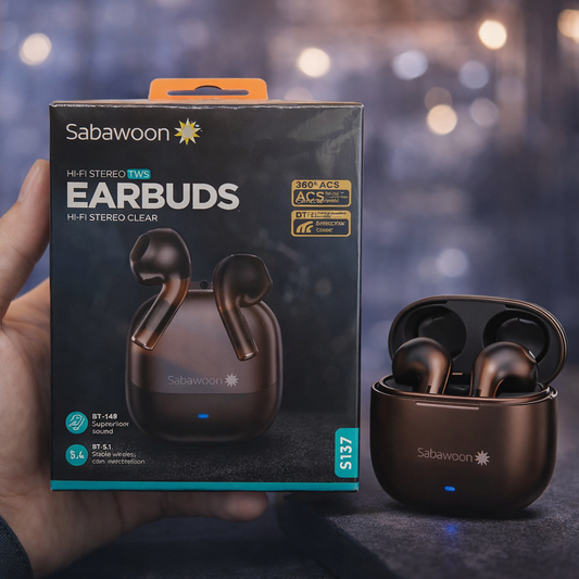 Sabawoon S137 Wireless Earbuds Bluetooth 5.4 Type-C Charging Earbuds Are Designed For Daily Music, Gaming And Calling