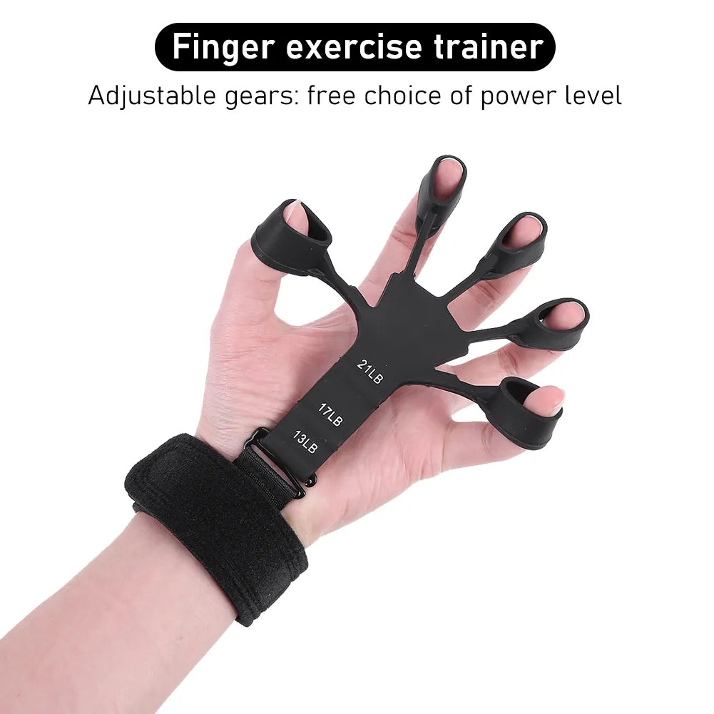 Finger Exerciser - Gripster Strengthener Finger Stretcher Hand Gripper Silicone Finger Grip Patient Hand Strengthening Guitar Finger Flexion And Hand Strengthening Extension Exercise Device