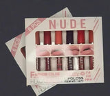 6 Pcs Nude & Red Matte Lip Gloss Set | High Pigmented Long Lasting Liquid Lipstick Collection