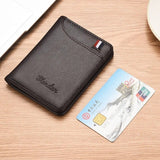 Slim Card Holder Wallet For Men With Cash Pocket, ID Window & Hidden Card Slot - Black