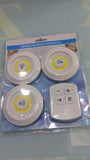 Pack Of 3 LED Remote Control Lights – Tap Lights With Self Adhesive For Cabinet, Wardrobe & Kitchen ~ Cell Operated