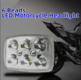 XBT-06 LED Fog Light High Motorcycle Square Headlight With Blue Mini Light For CD70 & 125cc Bikes