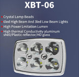 XBT-06 LED Fog Light High Motorcycle Square Headlight With Blue Mini Light For CD70 & 125cc Bikes