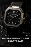 Universal Point UP 1988 – Square Dial Leather Strap Watch | Stainless Steel Case | Water Resistant 3 ATM (With Box)